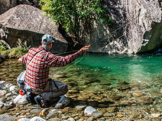 Lake como fishing, dry fly fishing in pocket water.