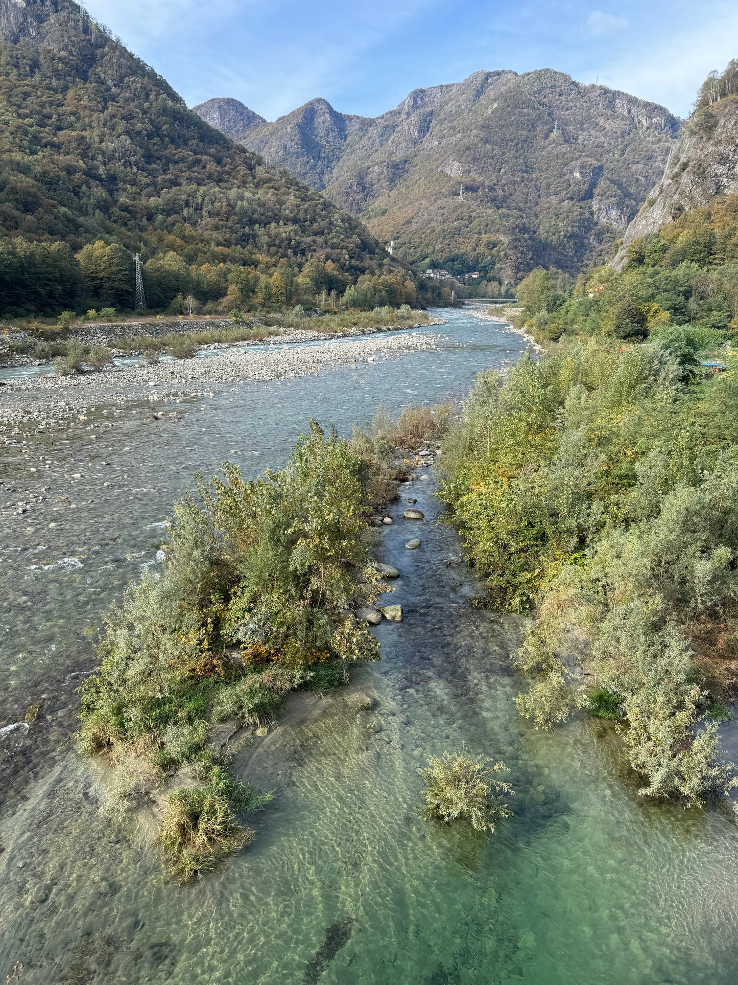 views of the sesia river in northern Italy